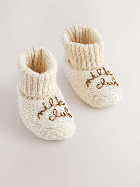 Dsiney Kidz - Neutral Milk Club Baby Sock Top Boot Shoes (0-18mths) image 1