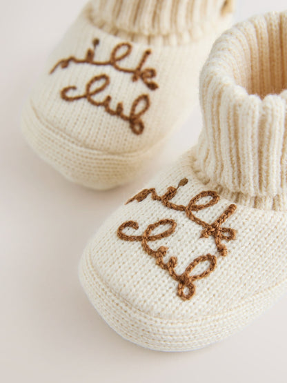 Dsiney Kidz - Neutral Milk Club Baby Sock Top Boot Shoes (0-18mths) image 3