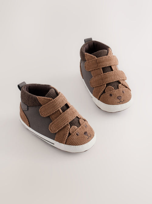 Dsiney Kidz - Brown Bear Hitop Baby Trainers (0-2mths) image 1