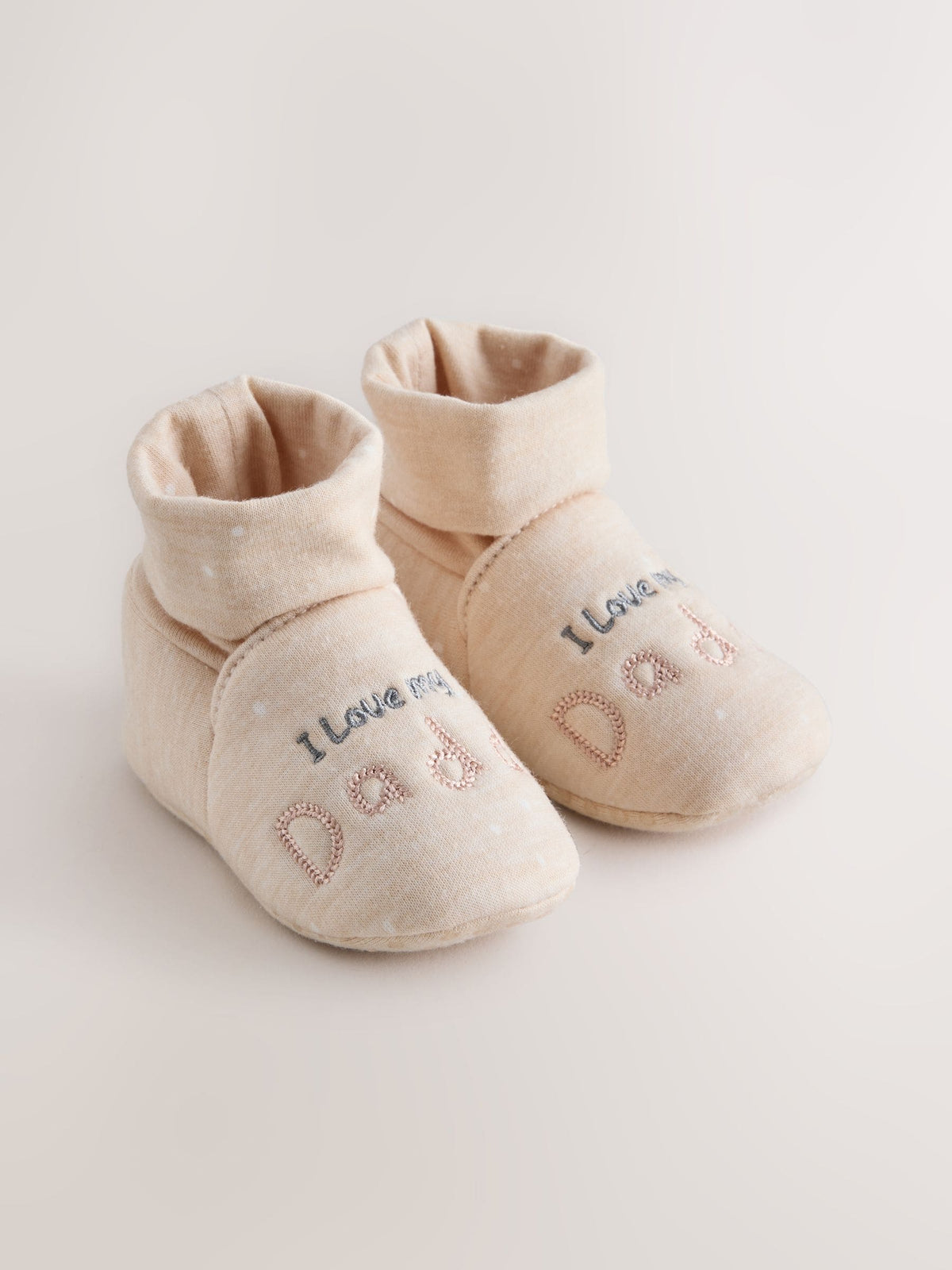 Neutral I Love my Mummy / Daddy Sock Top Bootie 2 Pack (0-18mths) image 3