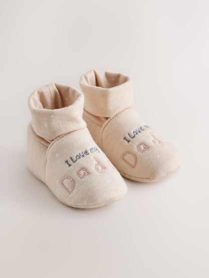 Neutral I Love my Mummy / Daddy Sock Top Bootie 2 Pack (0-18mths) image 3