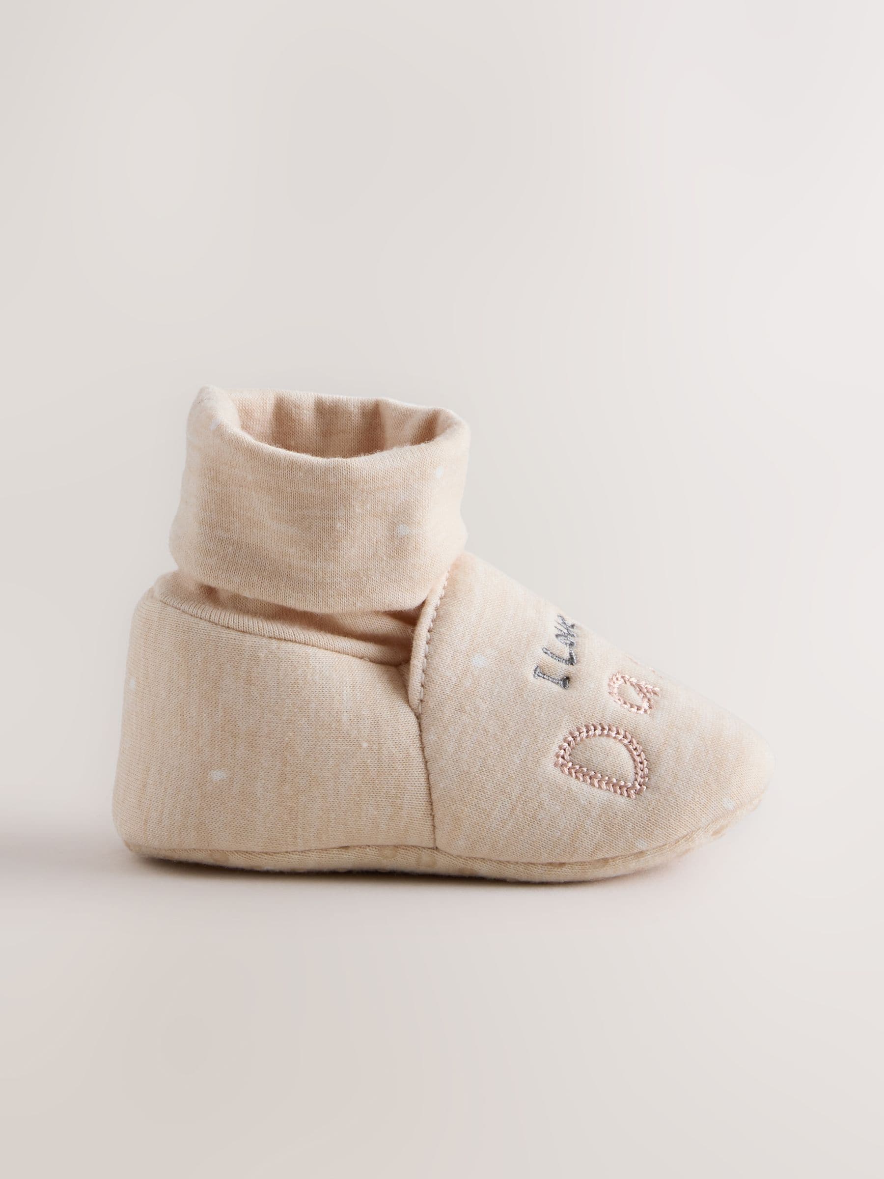 Neutral I Love my Mummy / Daddy Sock Top Bootie 2 Pack (0-18mths) image 4