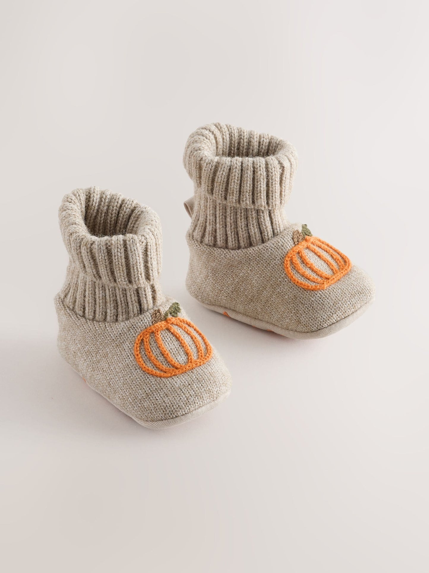 Neutral Pumpkin Baby Sock Top Boot Shoes (0-18mths) image 1