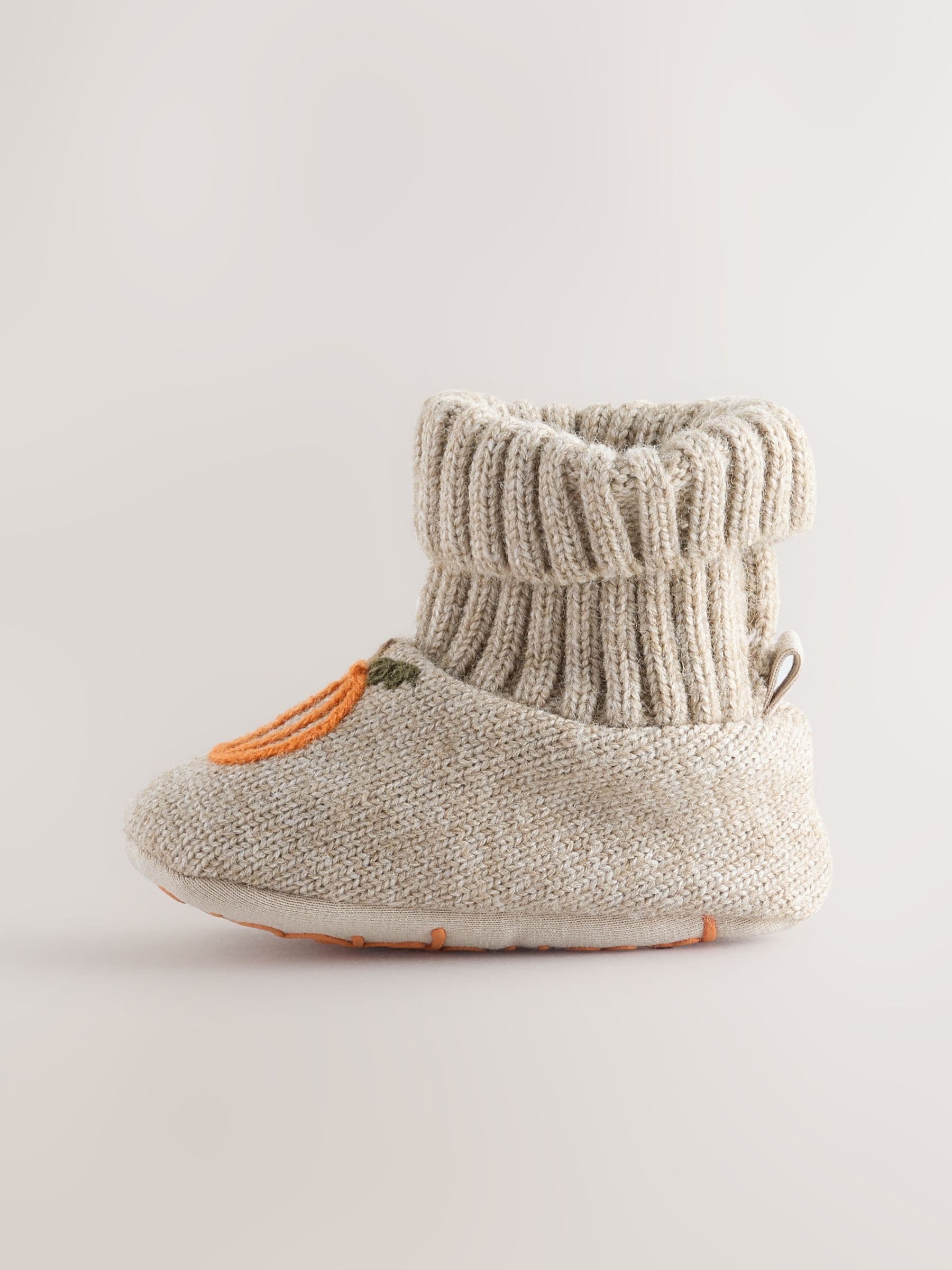 Neutral Pumpkin Baby Sock Top Boot Shoes (0-18mths) image 2