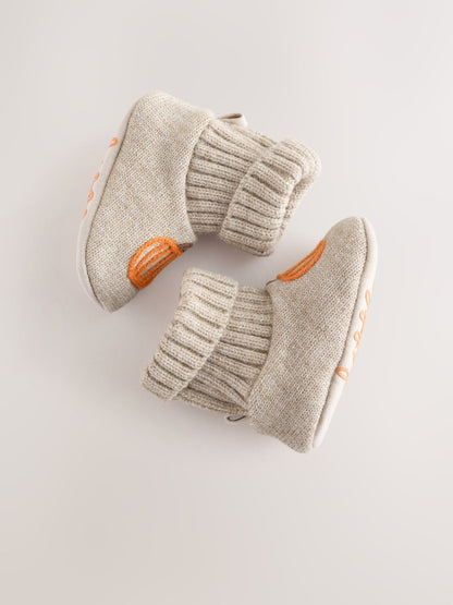 Neutral Pumpkin Baby Sock Top Boot Shoes (0-18mths) image 4