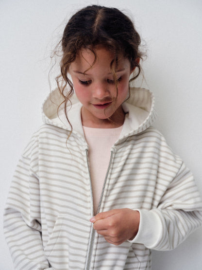 Dsiney Kidz - The Set 6 Piece Jersey Zip Through Hoodie Crew Oversized T-Shirt Short Rib Vest and Cycling Shorts Set Pink/Cream/Brown image 8
