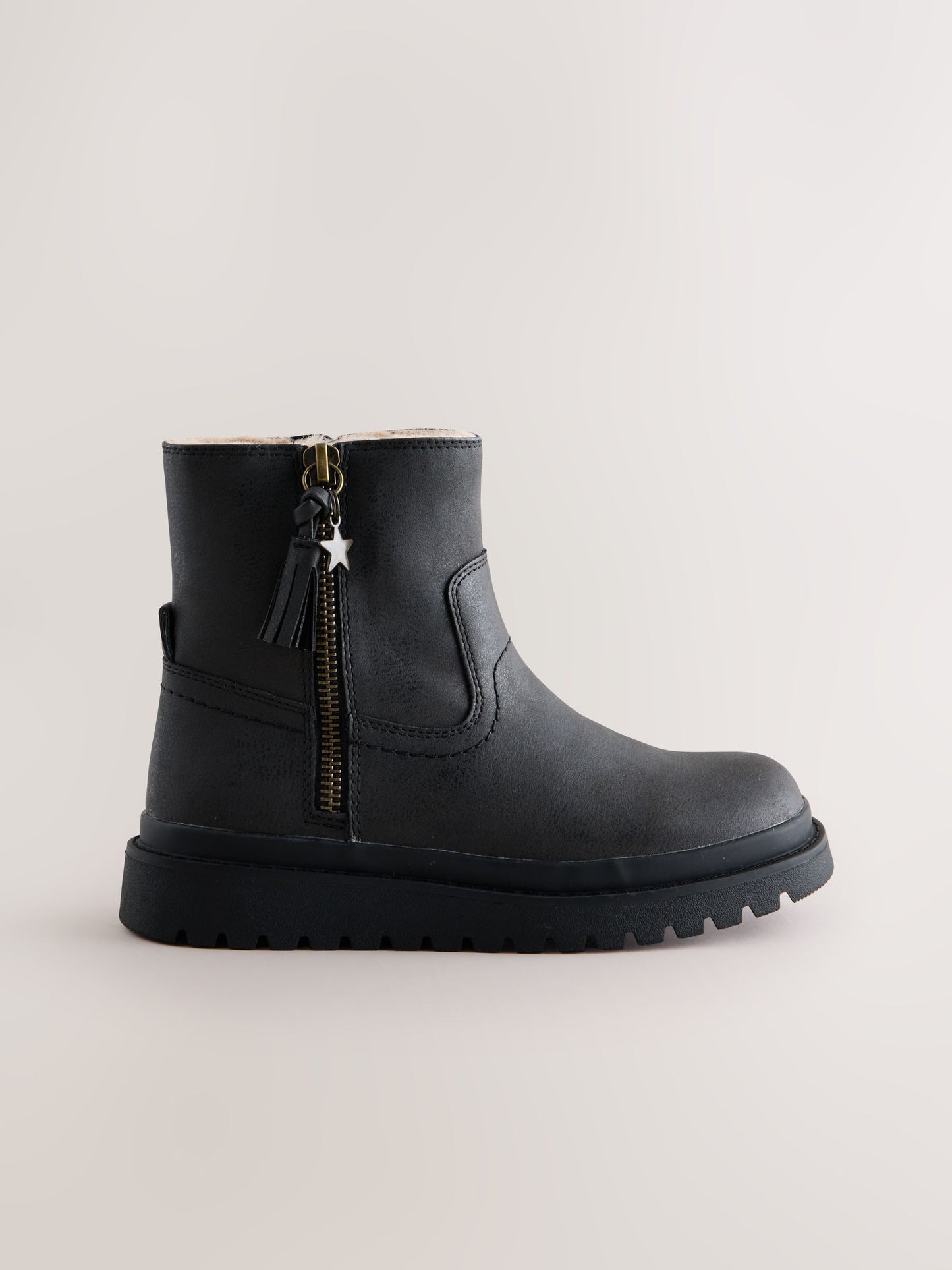 Black Standard Fit (F) Tassel Boots image 2