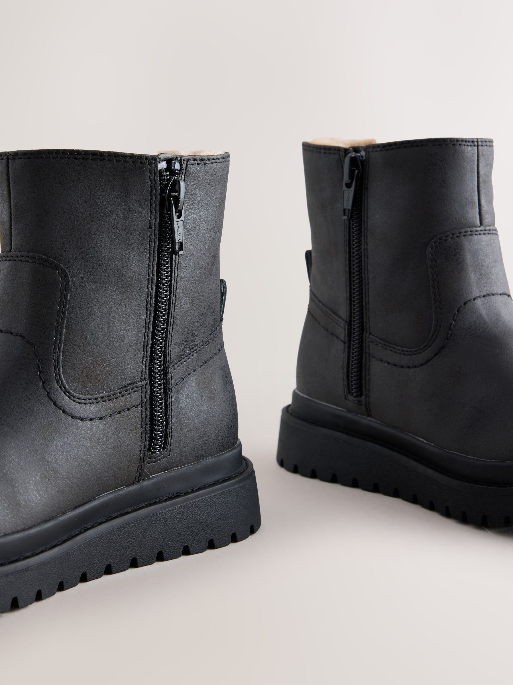 Black Standard Fit (F) Tassel Boots image 3