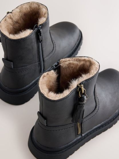 Black Standard Fit (F) Tassel Boots image 4