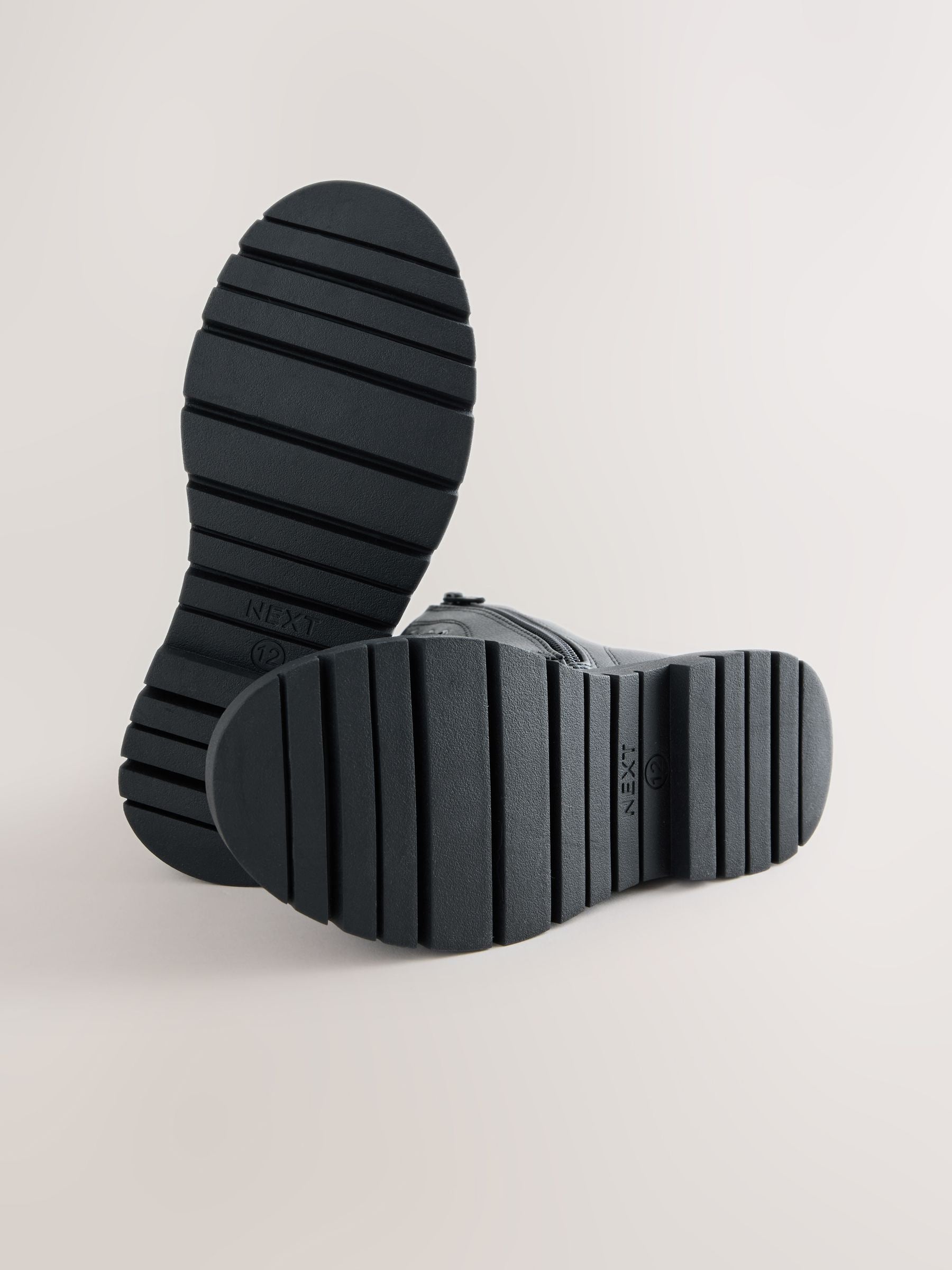 Black Matt Standard Fit (F) Warm Lined Lace-Up Boots image 3