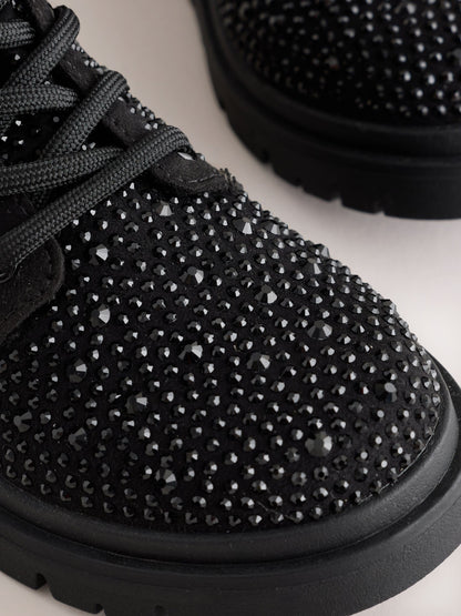 Black Heatseal Wide Fit (G) Warm Lined Lace-Up Boots - image 6