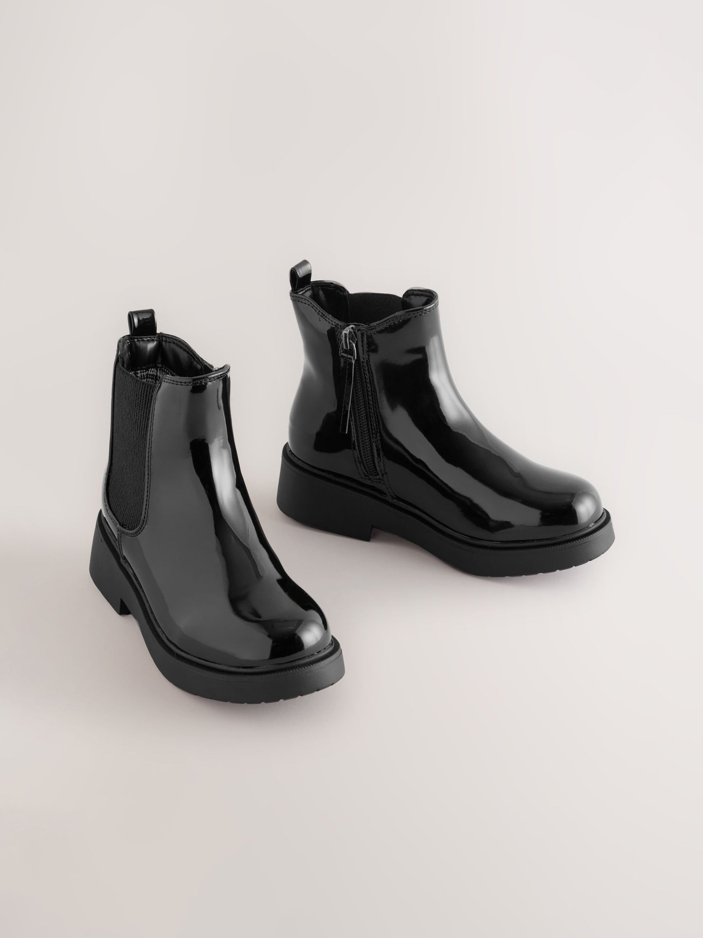Black Patent Standard Fit (F) Chelsea Ankle Boots image 1