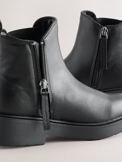 Black Wide Fit (G) Chelsea Ankle Boots image 3