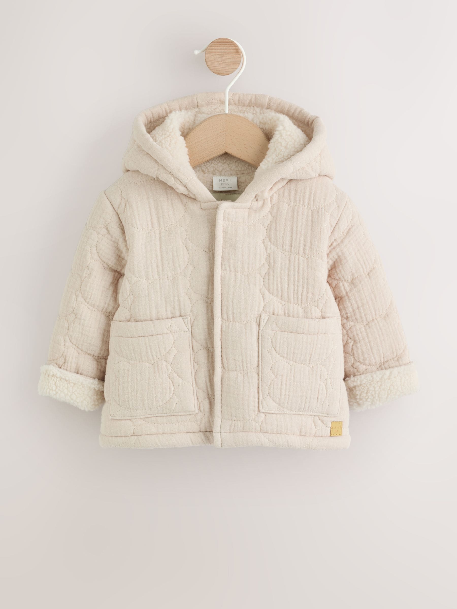 Dsiney Kidz - Cream Crinkle Bear Face Quilted Baby Jacket image 5