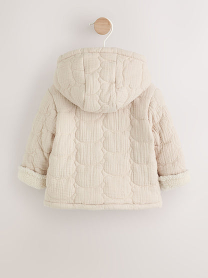 Dsiney Kidz - Cream Crinkle Bear Face Quilted Baby Jacket image 6