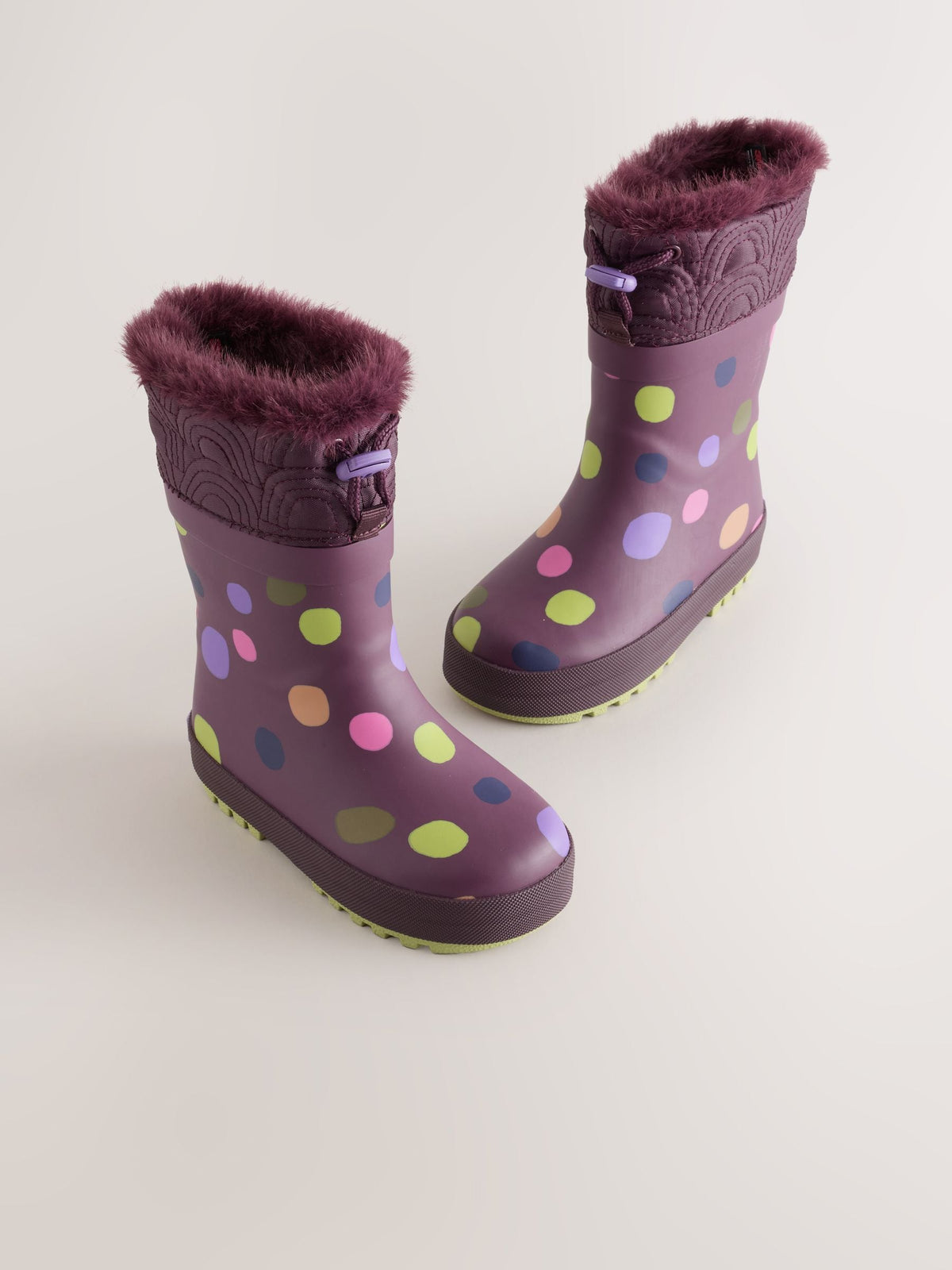 Dsiney Kidz - Purple Spot Thinsulate Lined Cuff Wellies image 1