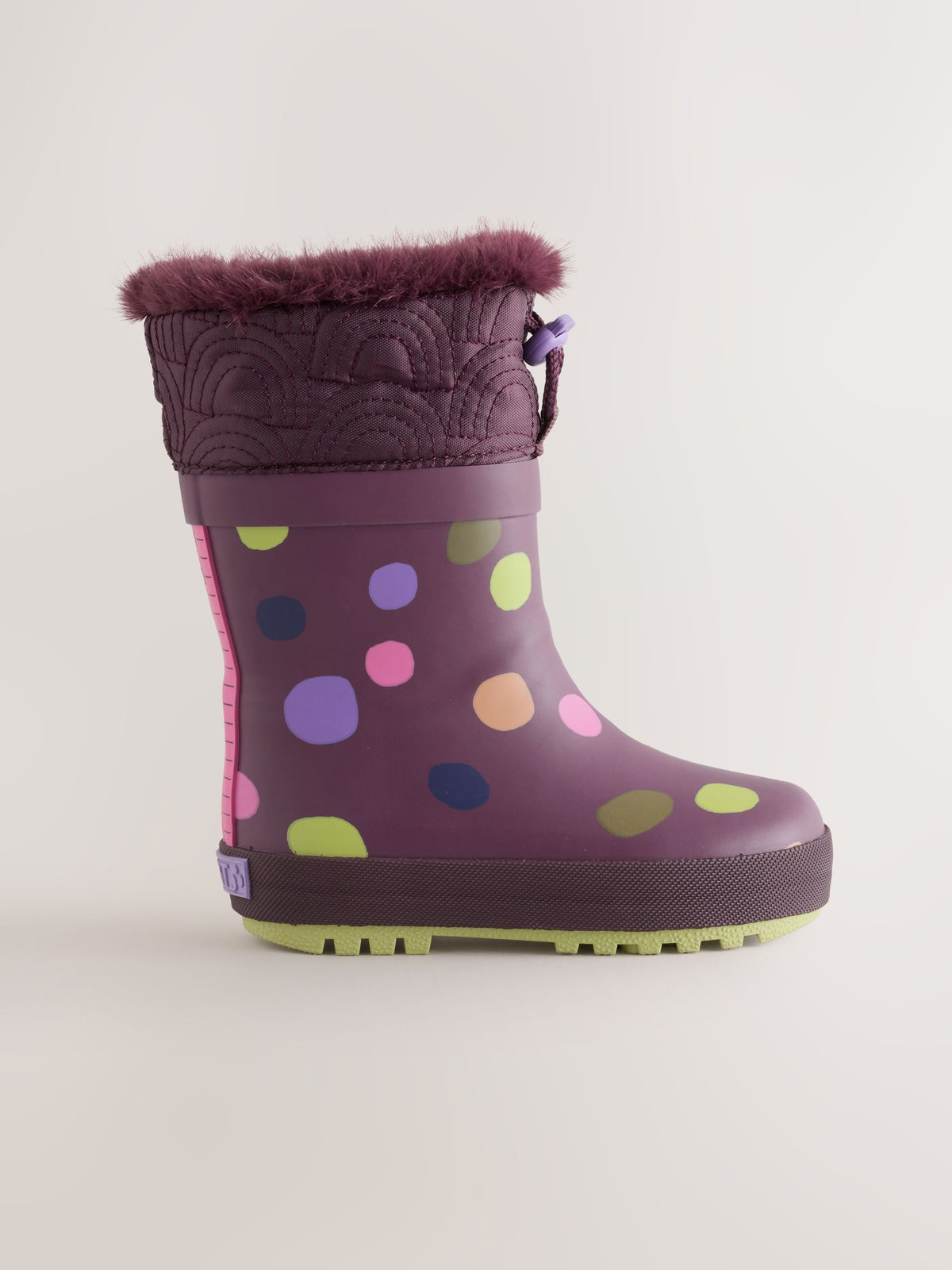 Dsiney Kidz - Purple Spot Thinsulate Lined Cuff Wellies image 2