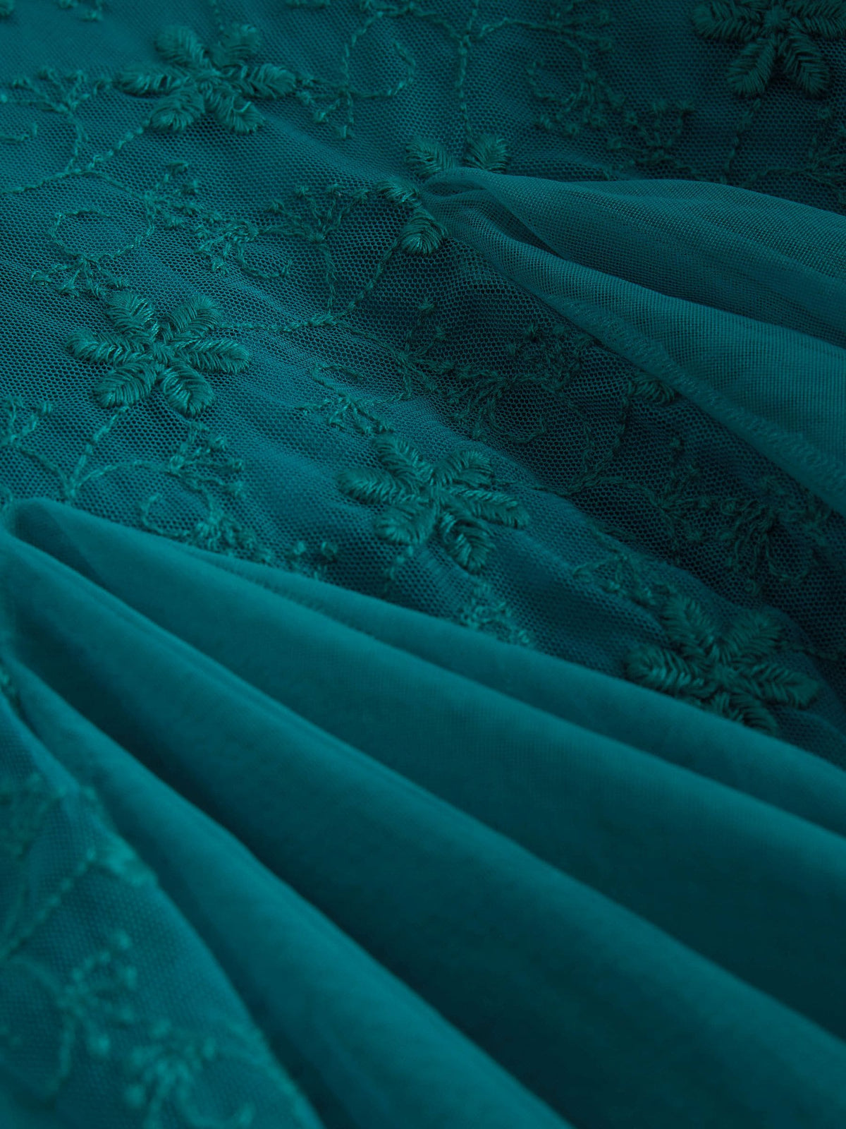 Teal Blue 3D Flower Godet Occasion Dress (3mths-8yrs) - image 12