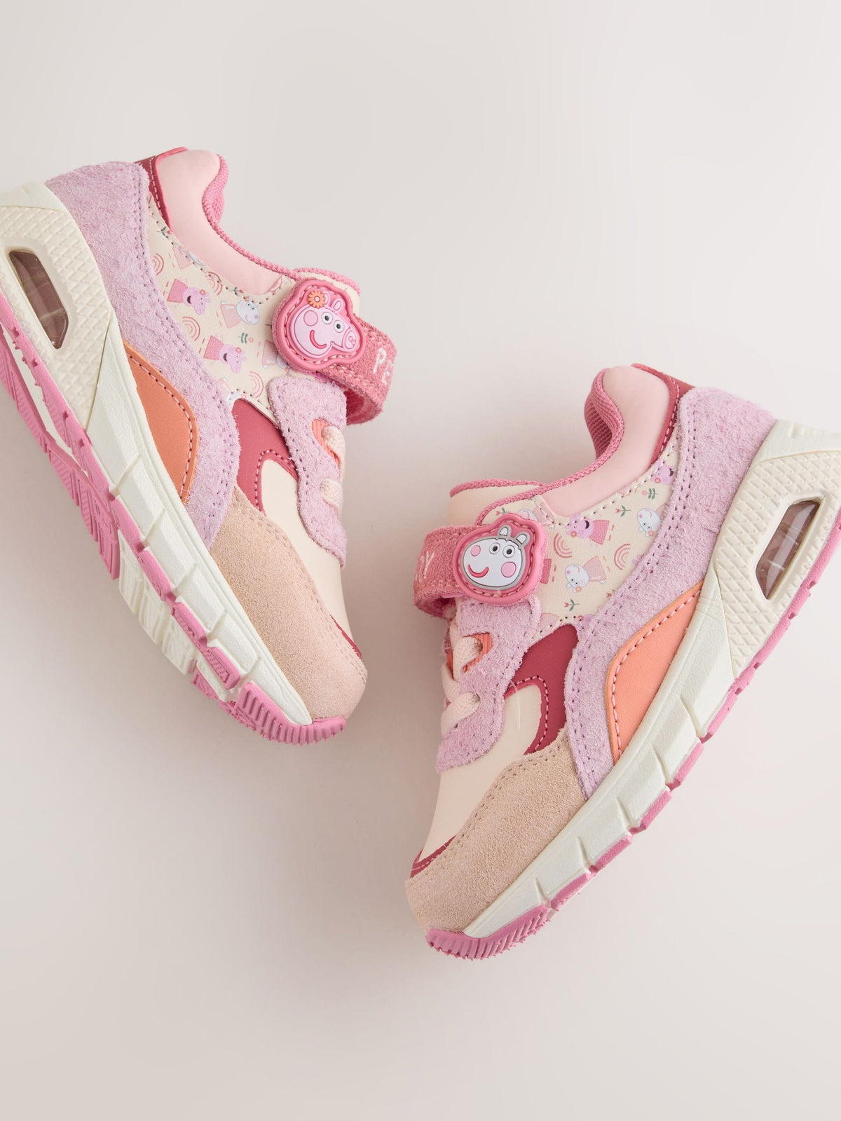 Dsiney Kidz - Pink Peppa Pig Touch Fastening Elastic Lace Bubble Trainers image 4
