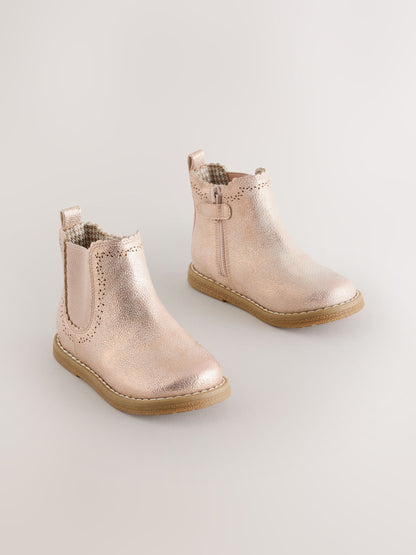 Dsiney Kidz - Pink Shimmer Standard Fit (F) Chelsea Ankle Boots image 1