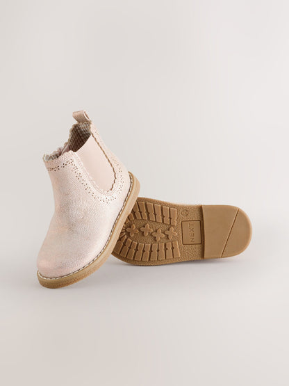 Dsiney Kidz - Pink Shimmer Standard Fit (F) Chelsea Ankle Boots image 3