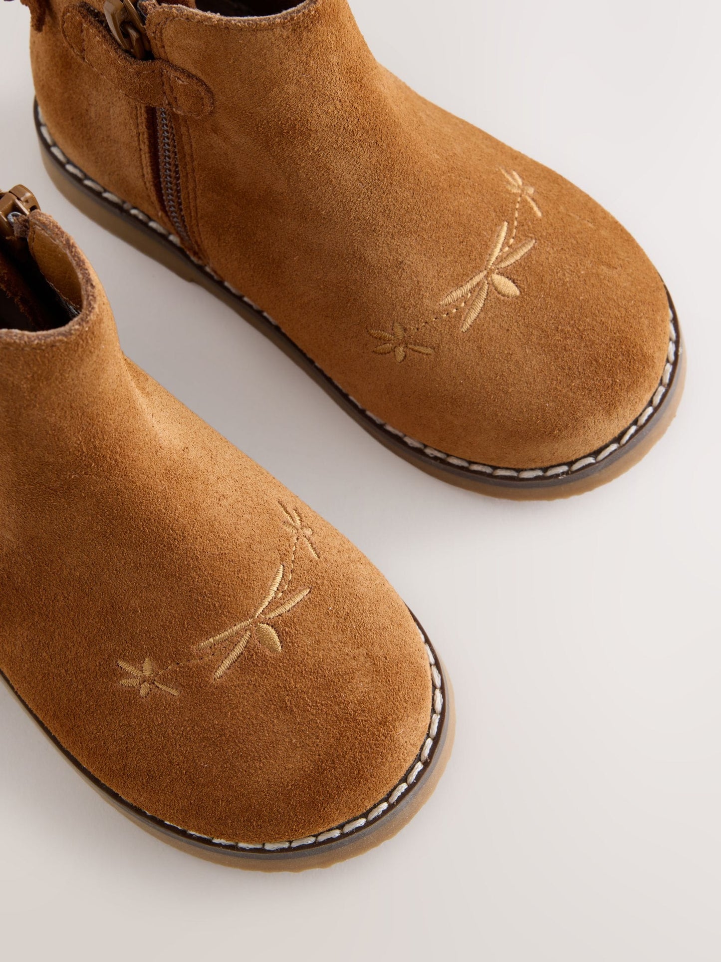Tan Brown Suede Bow Detail Chelsea Ankle Boots image 4