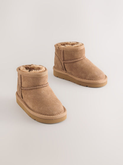 Tan Brown Standard Fit (F) Water Repellent Suede Pull On Boots image 1