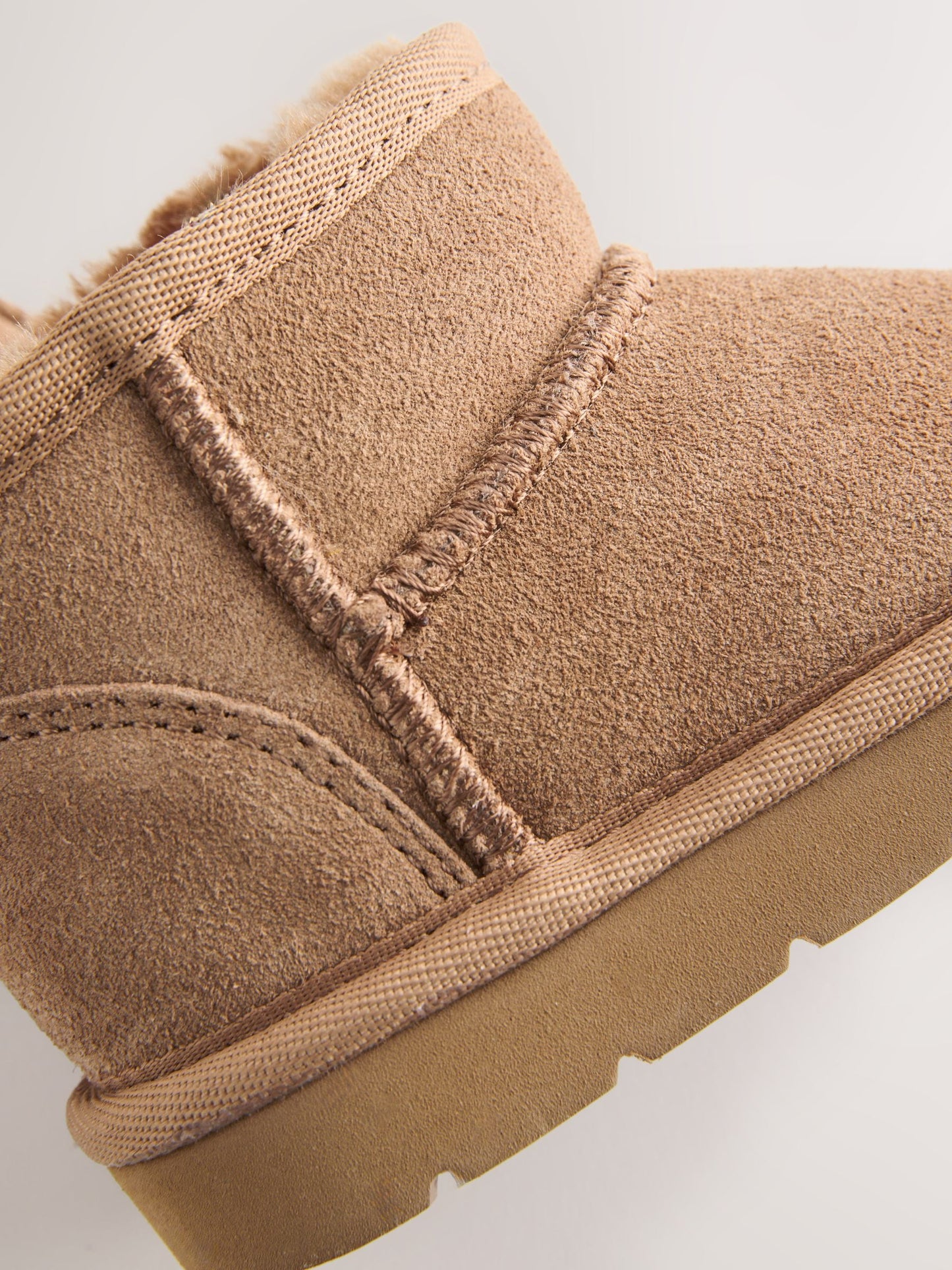 Tan Brown Standard Fit (F) Water Repellent Suede Pull On Boots image 5