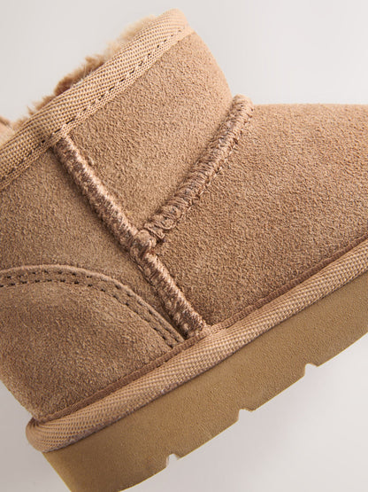 Tan Brown Standard Fit (F) Water Repellent Suede Pull On Boots image 5
