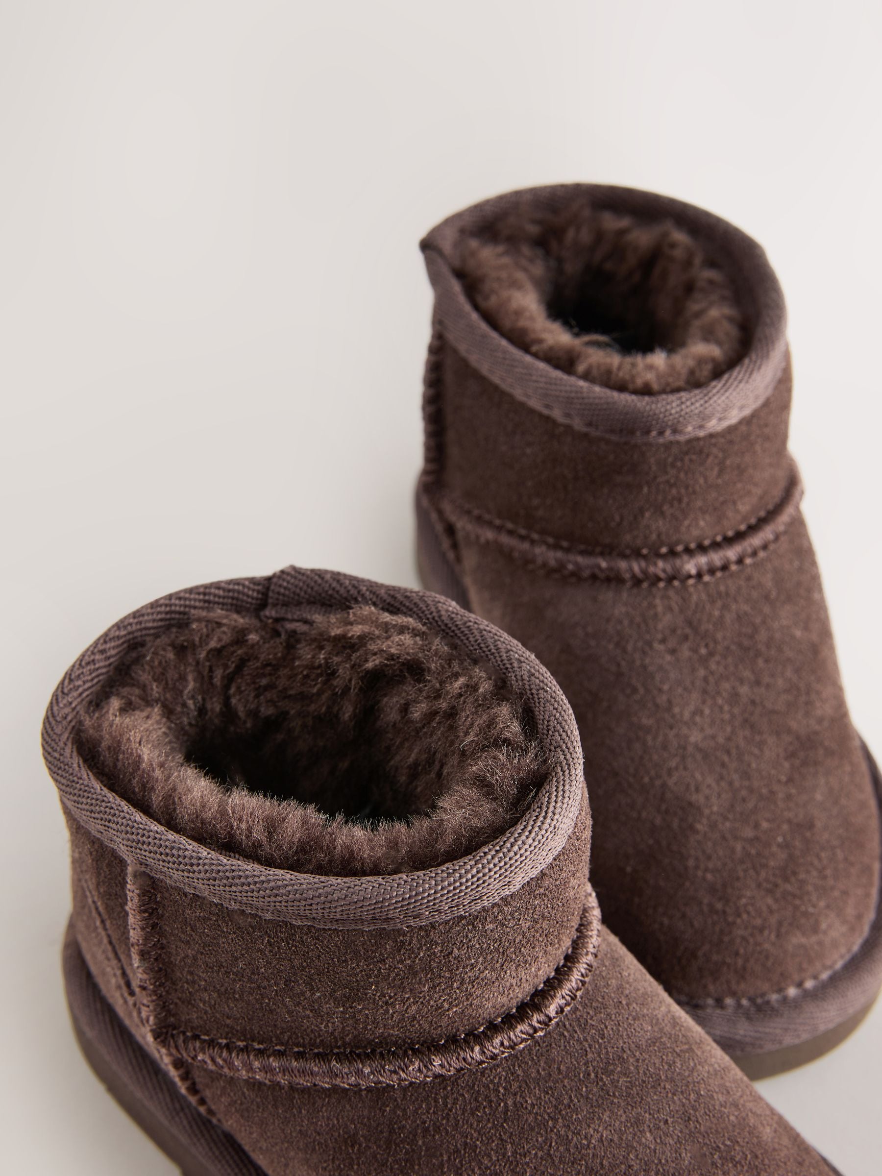 Chocolate Brown Wide Fit (G) Water Repellent Suede Pull On Boots image 3