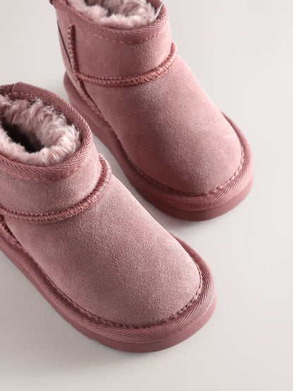 Pink Standard Fit (F) Water Repellent Suede Pull On Boots image 4