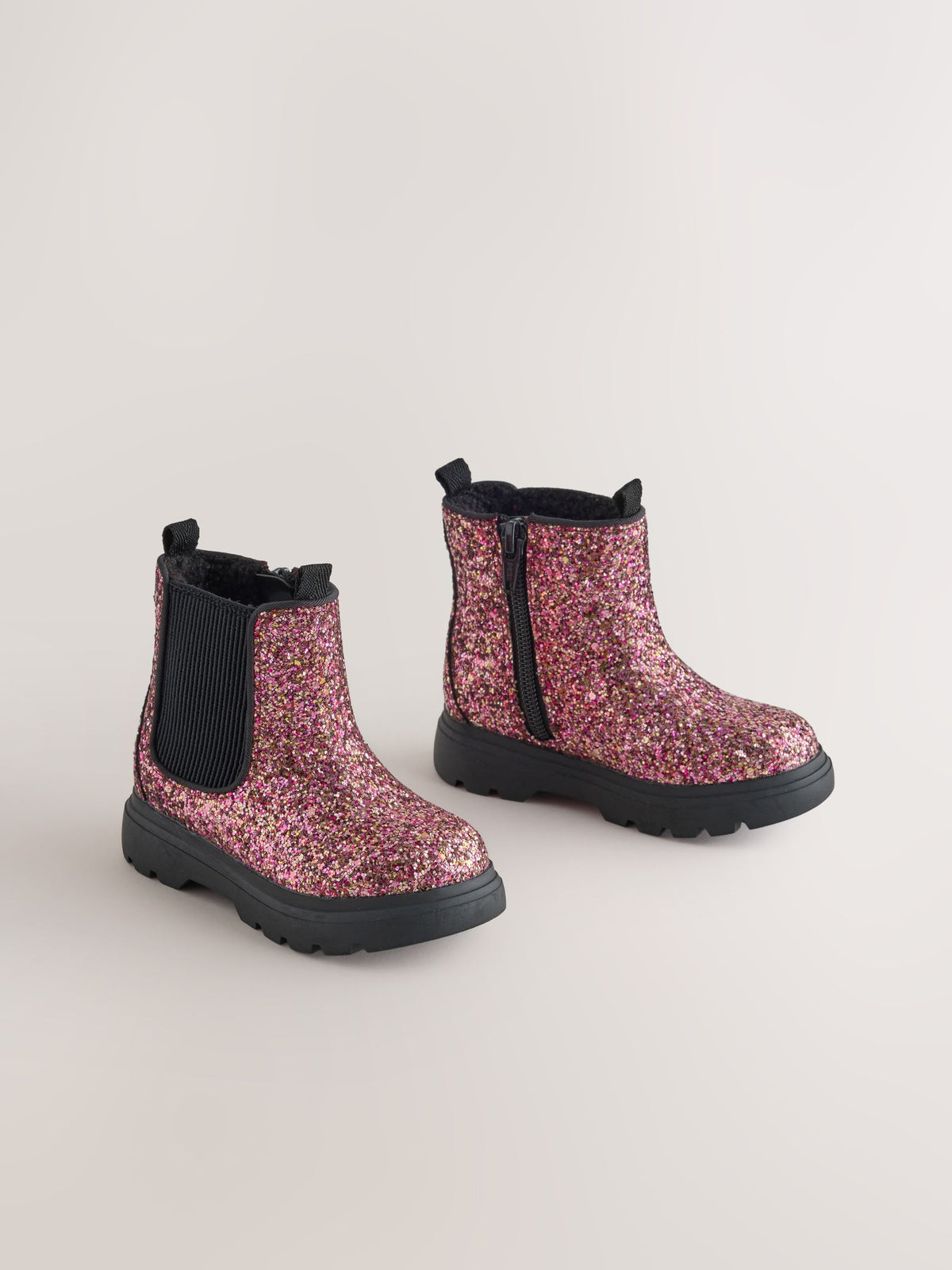 Dsiney Kidz - Multi Pink Glitter Chelsea Chunky Ankle Boots image 1