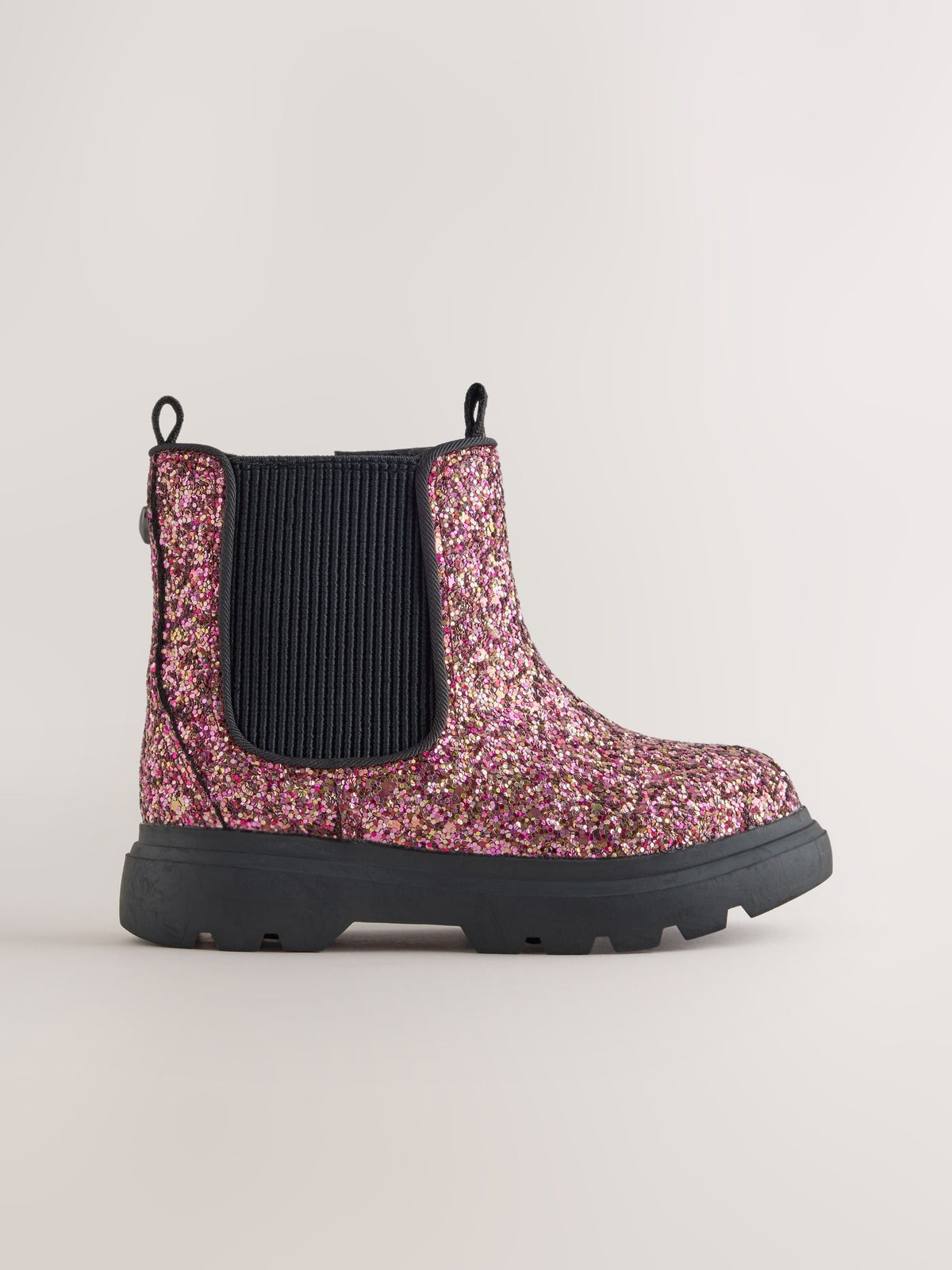 Dsiney Kidz - Multi Pink Glitter Chelsea Chunky Ankle Boots image 2