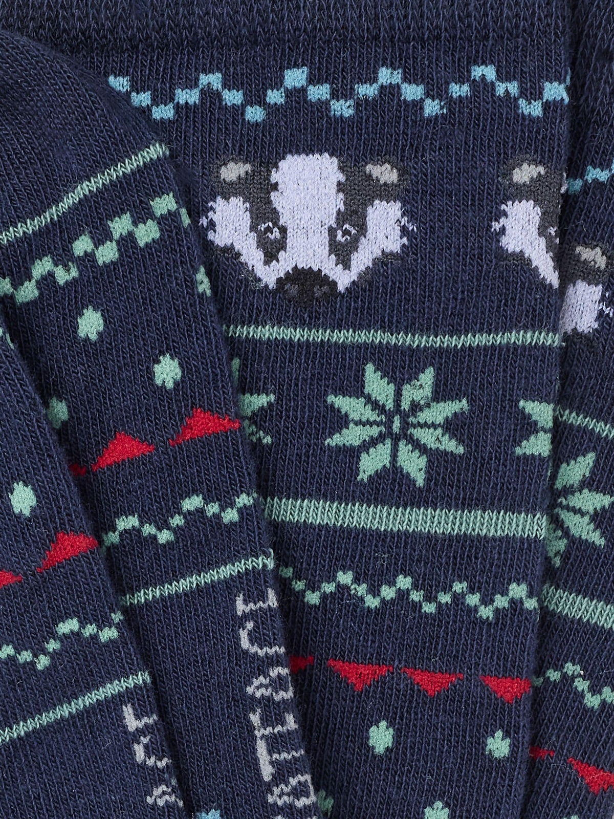 FatFace Navy Fairisle Christmas Badger Socks - image 2
