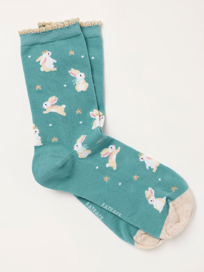 FatFace Green Bunnies Socks - image 1