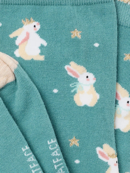 FatFace Green Bunnies Socks - image 2