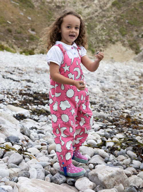 Muddy Puddles Pink Waterproof EcoLight Dungarees image 1