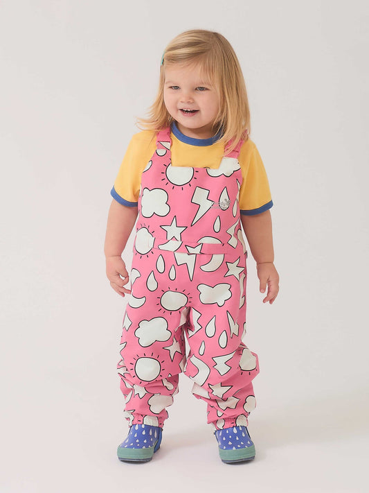 Muddy Puddles Pink Waterproof EcoLight Dungarees image 2