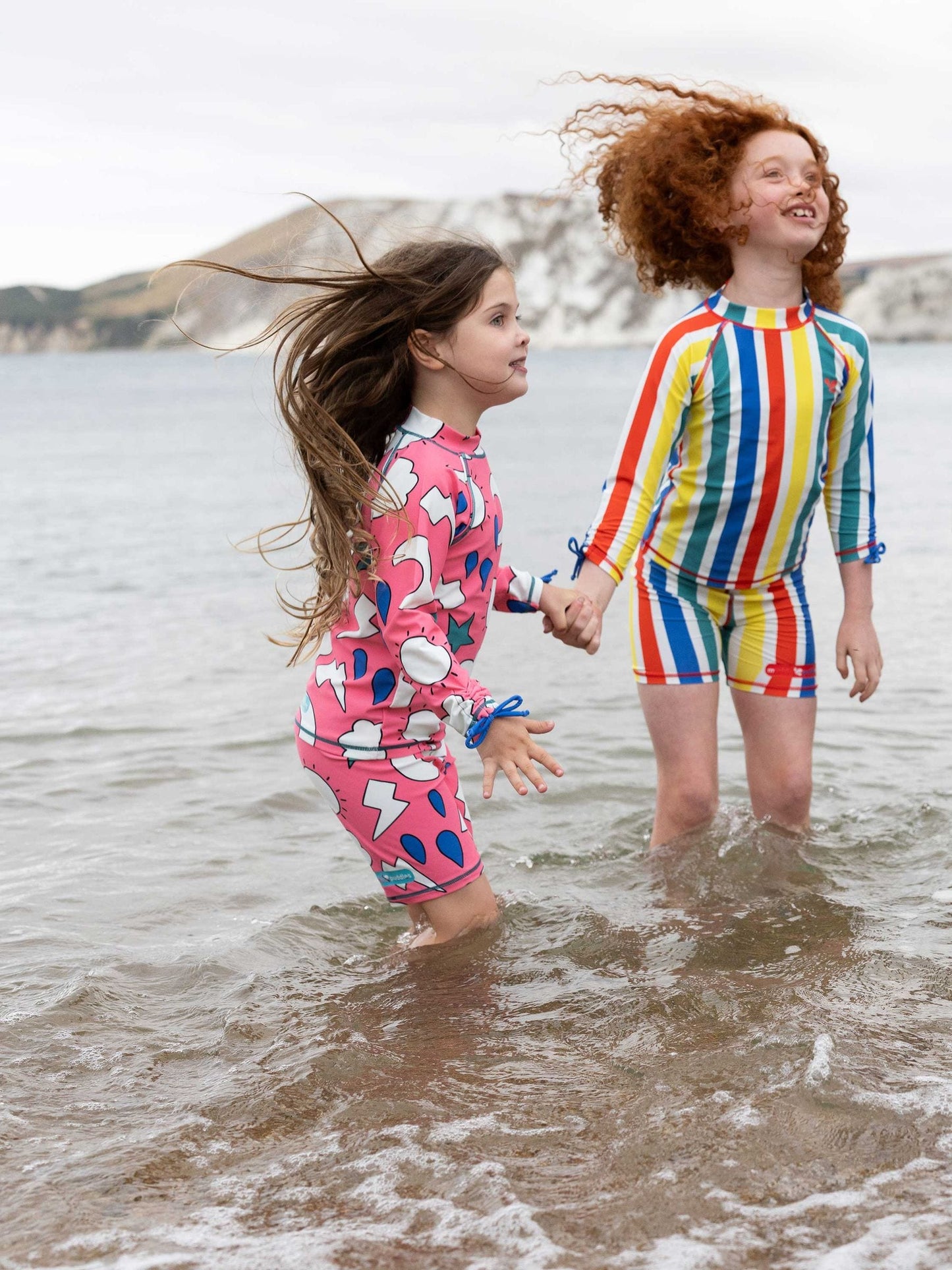 Muddy Puddles Light Pink UV Protective Surf Set with Shorts image 2
