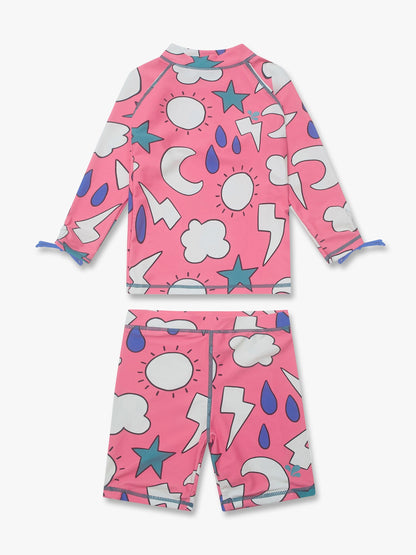 Muddy Puddles Light Pink UV Protective Surf Set with Shorts image 3