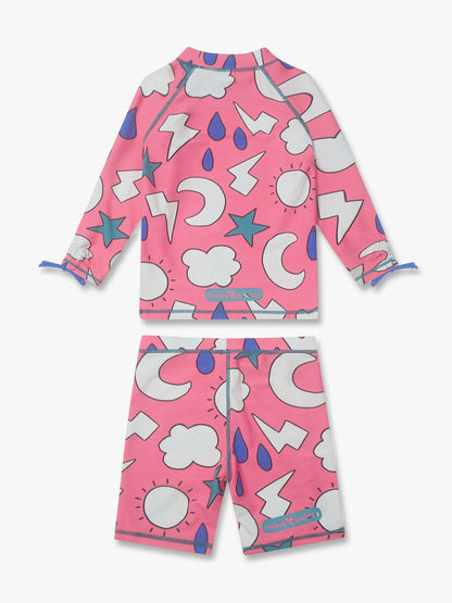 Muddy Puddles Light Pink UV Protective Surf Set with Shorts image 4