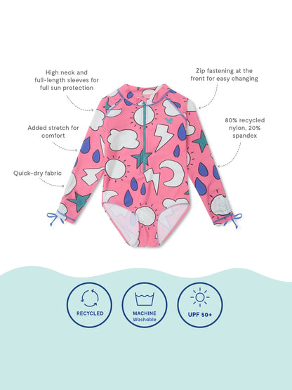 Muddy Puddles Light Pink UV Protective Swimsuit image 5
