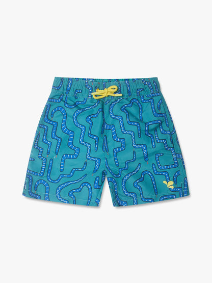 Muddy Puddles Green UV Protective Swim Shorts image 3