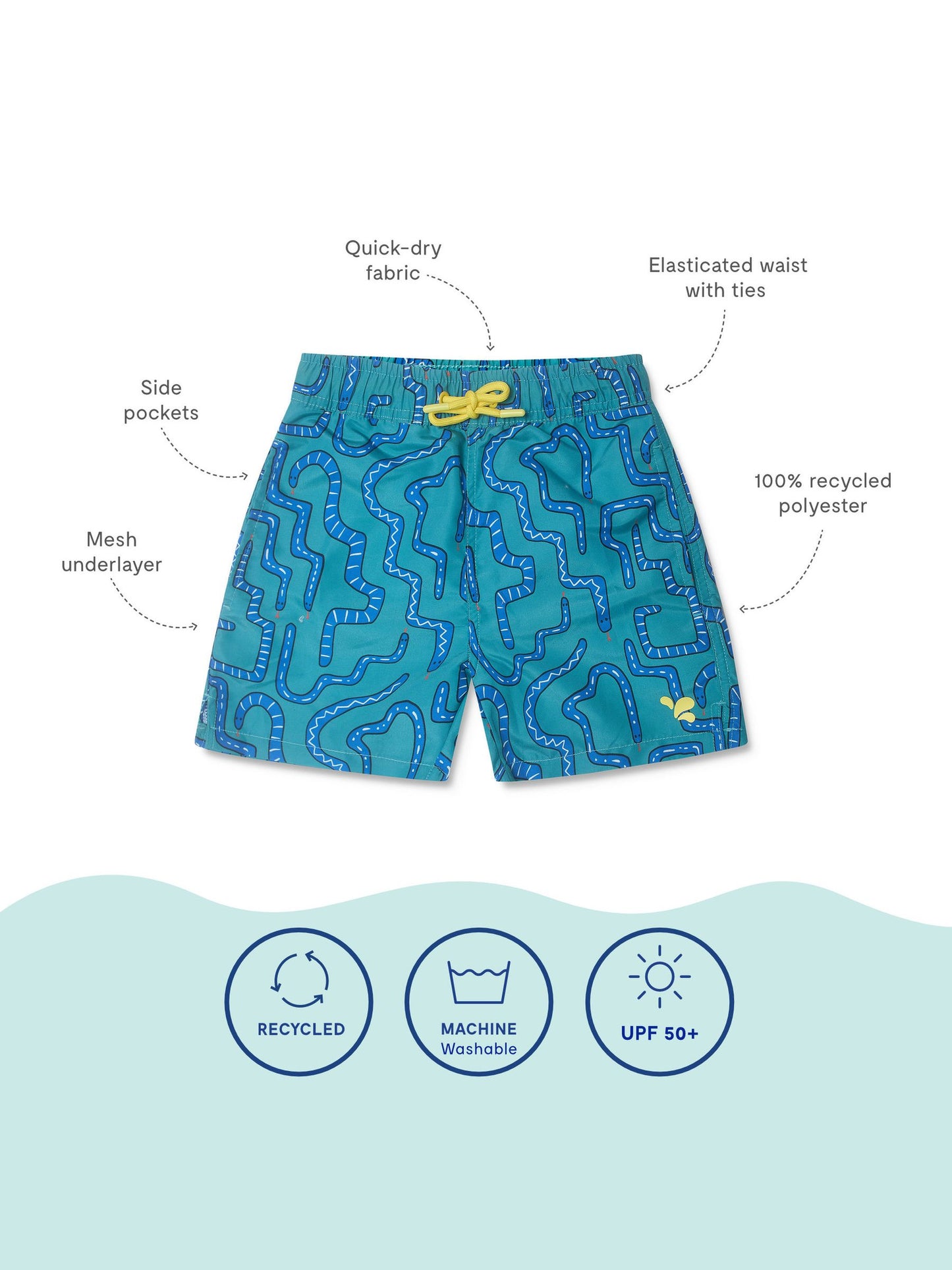 Muddy Puddles Green UV Protective Swim Shorts image 5