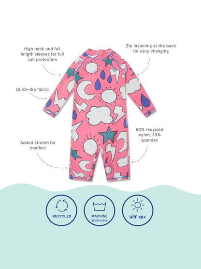 Muddy Puddles Light Pink UV Protective Surfsuit image 5