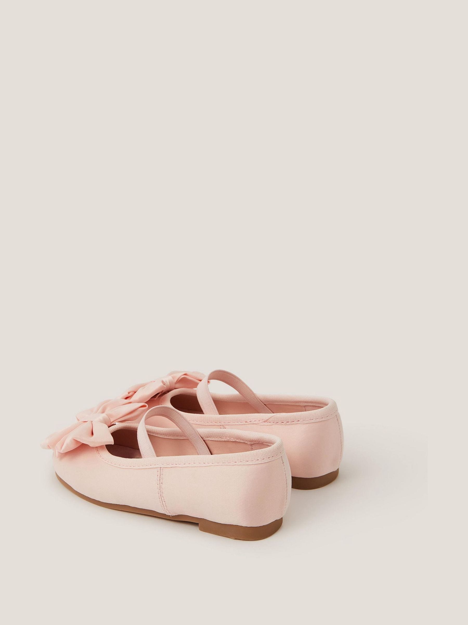 Monsoon Pink Baby Bow Satin Walker Shoes image 3