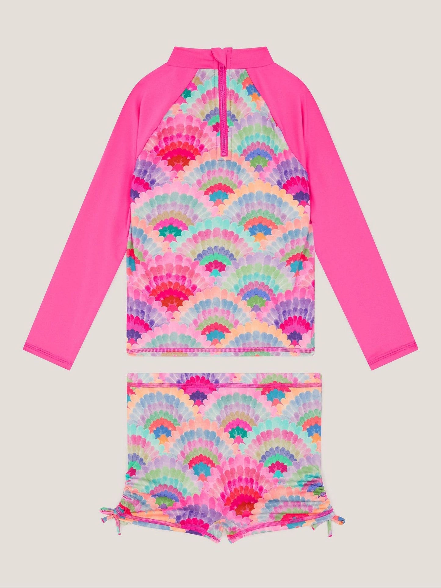 Monsoon Pink Rainbow Shell Print UPF50+ Long Sleeve Swim Set image 2