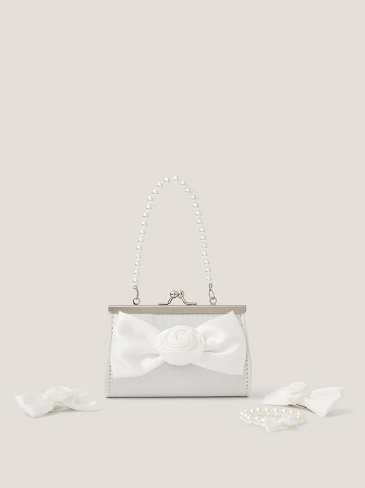 Monsoon Cream Bridesmaid Rosette Bag & Accessories Set image 1
