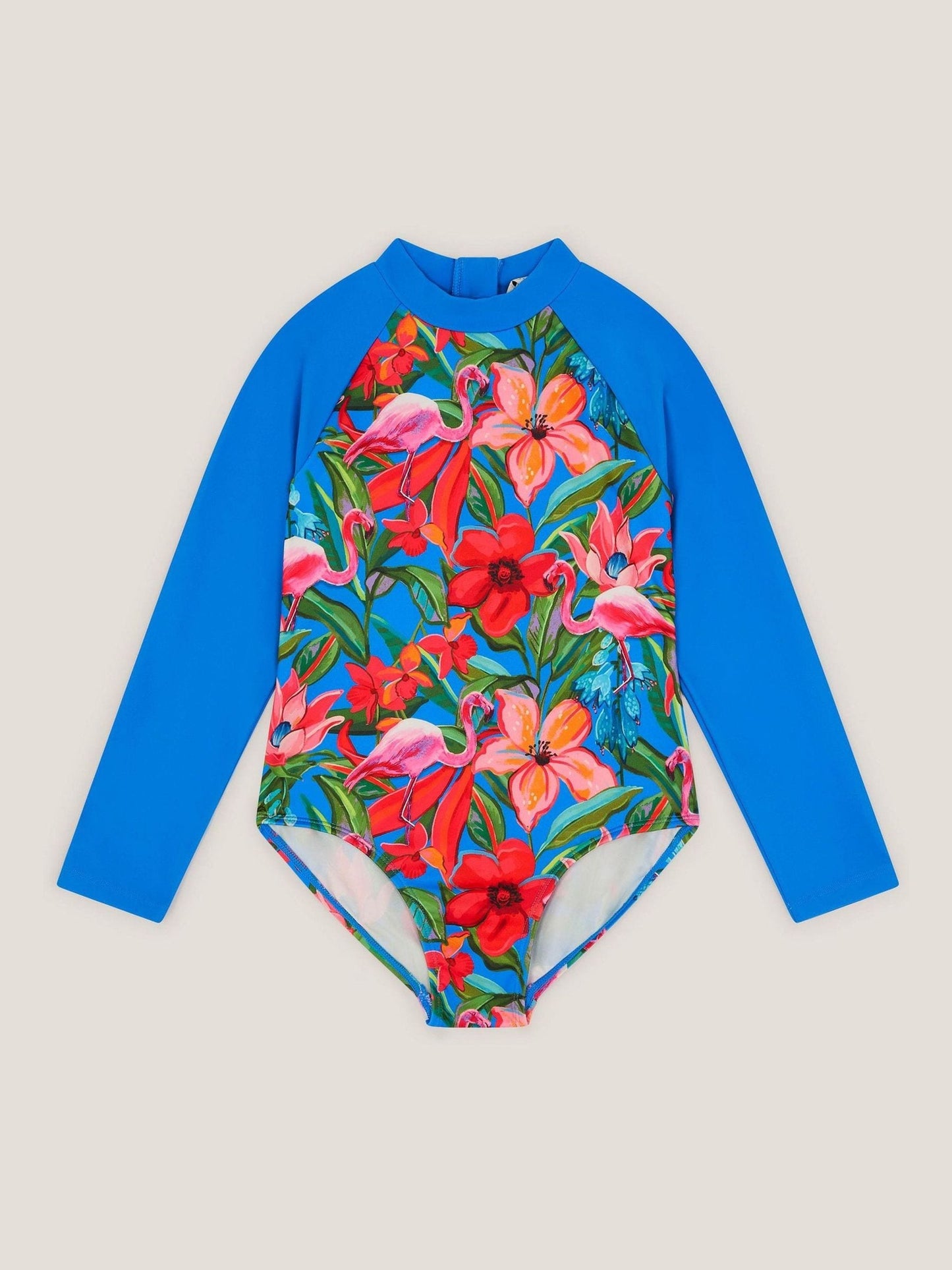 Monsoon Blue Tropical UPF50+ Long Sleeve Swimsuit image 1