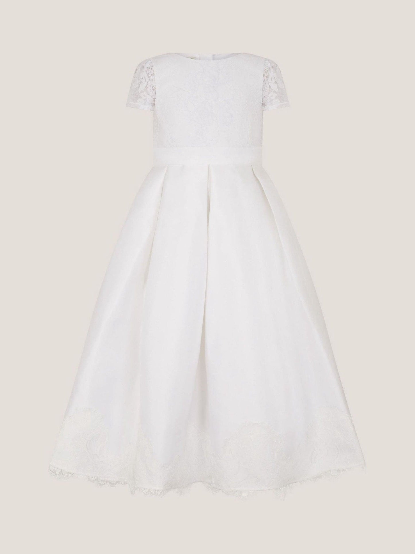 Monsoon White Communion Lola Bow Lace Trim Dress image 1